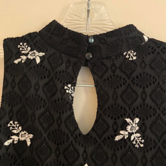 Altar’d State Black Embroidered High Neck Dress - Picture 5 of 10